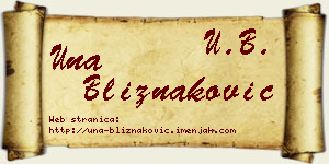 Una Bliznaković vizit kartica
